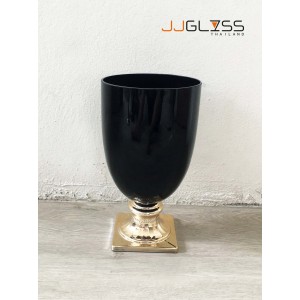 BLACK-H1115-32TLYP - Black Handmade Colour Vase